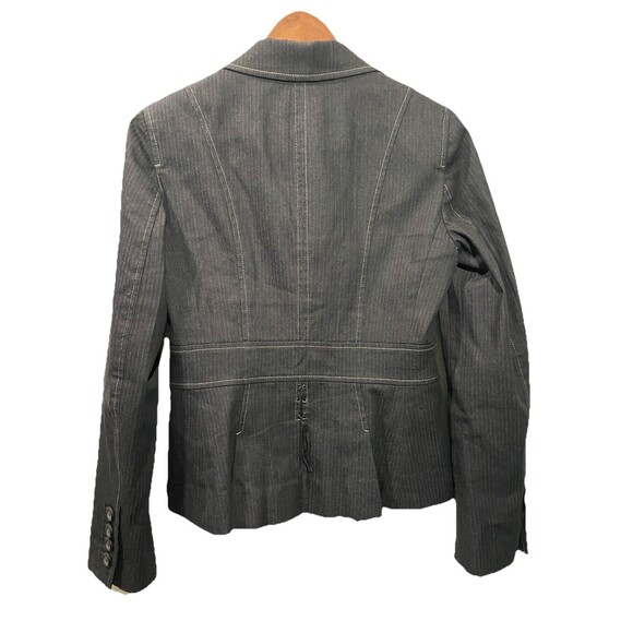 Ann Taylor Loft Women Size 2 Blazer Jacket Black Three Button Fully Lined Cotton - Picture 6 of 7